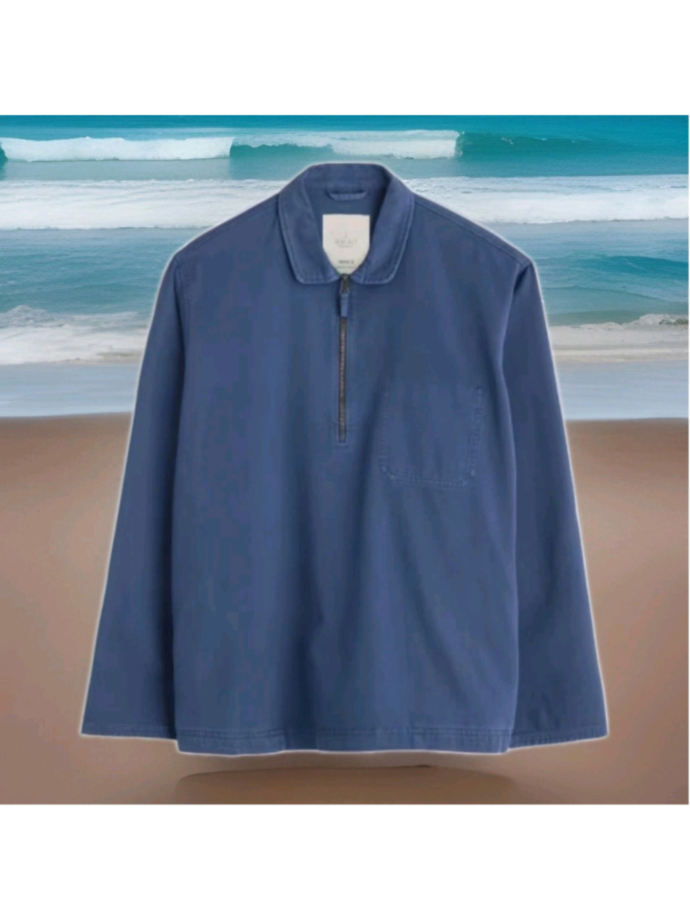 SEASALT CORNWALL-Farrow Smock-Organic Cotton Heavy Twill-1/2 Zip-Pullon-Navy-2XL